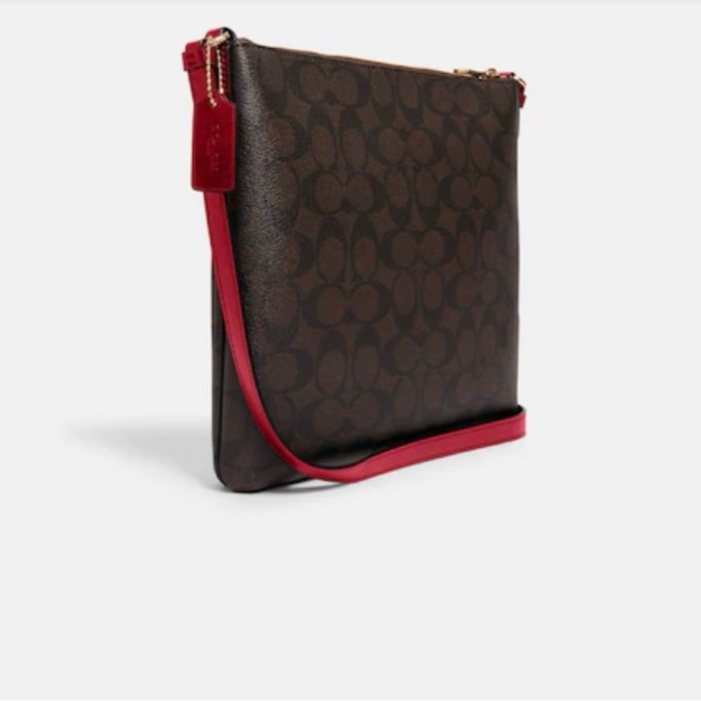 Brand New Sig Rowan File Bag Brown/ Red.. The Perfect Crossbody Purse ♥️ - Picture 2 of 7